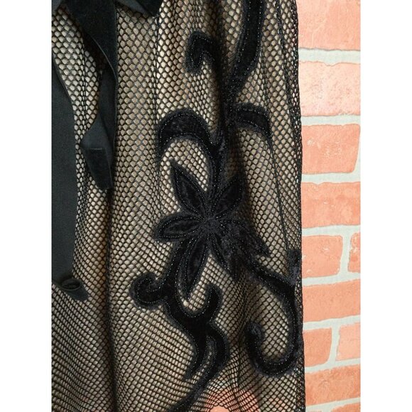 ASOS Embroidered Mesh Overlay Bustier Dress Black Whimsigoth Fairygrunge 12 - Picture 7 of 14